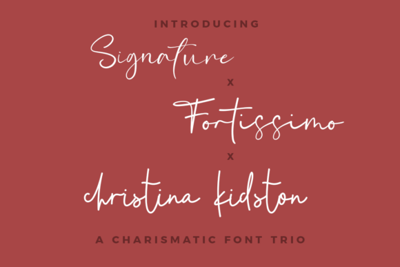 Signature Fortissimo Christina Trio: A Script Font for Web Design